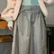 LINENNE－ribbon flare skirt (2color)：腰部綁帶喇叭裙