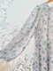 法式優雅枝葉 弧形層疊裙襬洋裝＿附腰帶（2色：藍花/粉花）