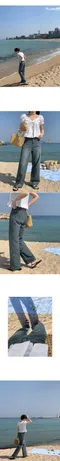 98doci made－SUMMER OKI DENIM紋理深藍刷色牛仔褲：5size（有加長版本）
