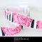 S118 短碼黑白條紋玫瑰印刷紋緞帶 22mm  (S118 Striped Rose Ribbon -22mm)