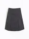 LINENNE品牌自訂款－cargo pin tuck low skirt (charcoal)：SML