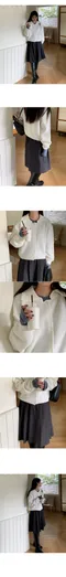 A little b [made]－roa collar cardigan (3color)：翻領簍空針織衫