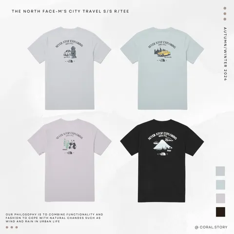 FACE】 CITY 【THE EX R/TEE‐TEA S/S M'S NOTRH TRAVEL