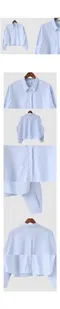 A little b [made]－fine crop stripe shirts (1color)：藍直條紋襯衫