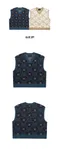 【23SS】 Romantic Crown 菱格紋Logo針織背心 (深藍)