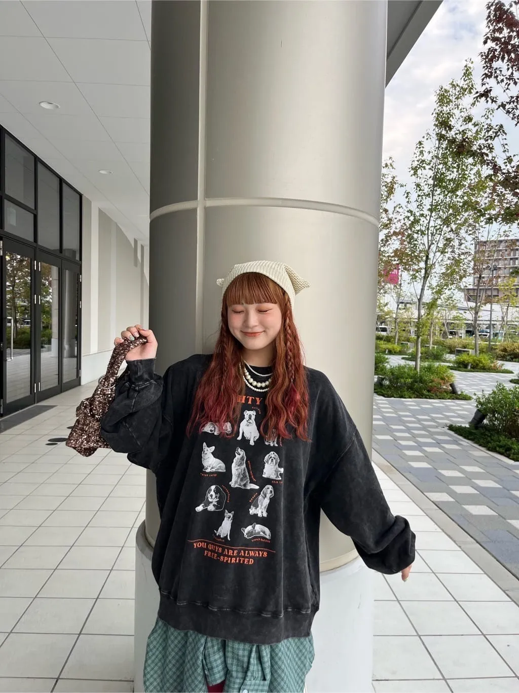 オズワルド・ボアテング 延びれ プリントシルクボンバージャケット  