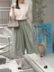 【預購】正韓 打折挺版後鬆緊寬褲裙