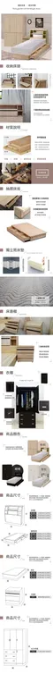 秋田 日式收納房間5件組(床頭箱+床墊+三抽收納+邊櫃+4x7衣櫃)-單大3.5尺