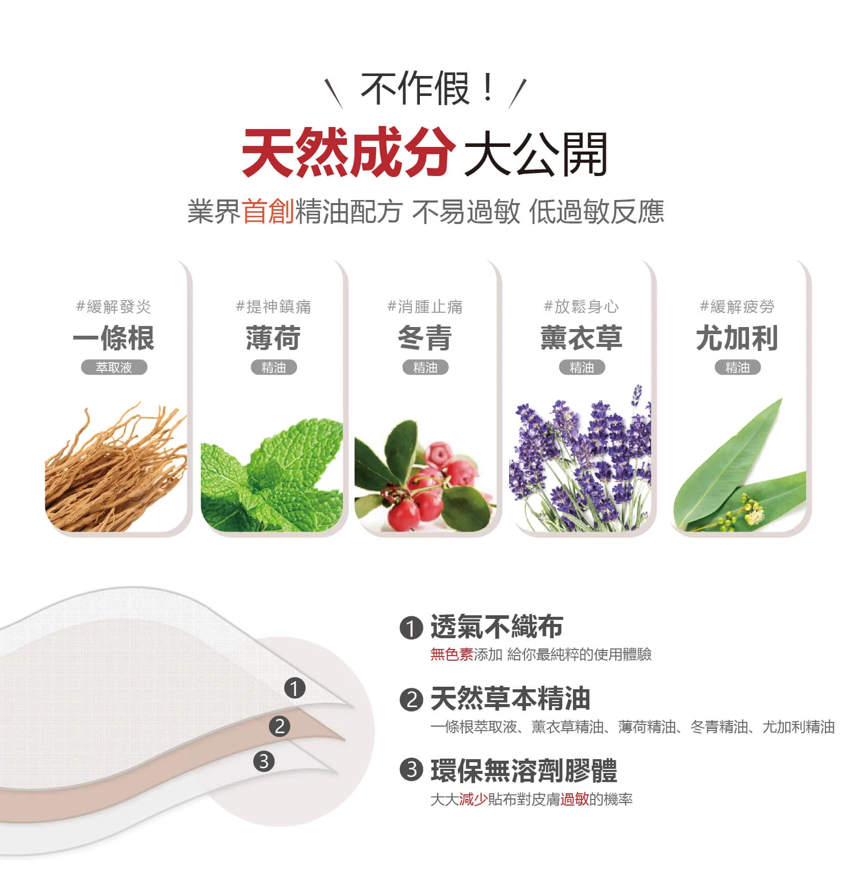 金牌金門一條根貼布成分與材質介紹