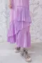 不對稱風琴百褶 棉T長洋裝＿（3色：紫/綠/黑）