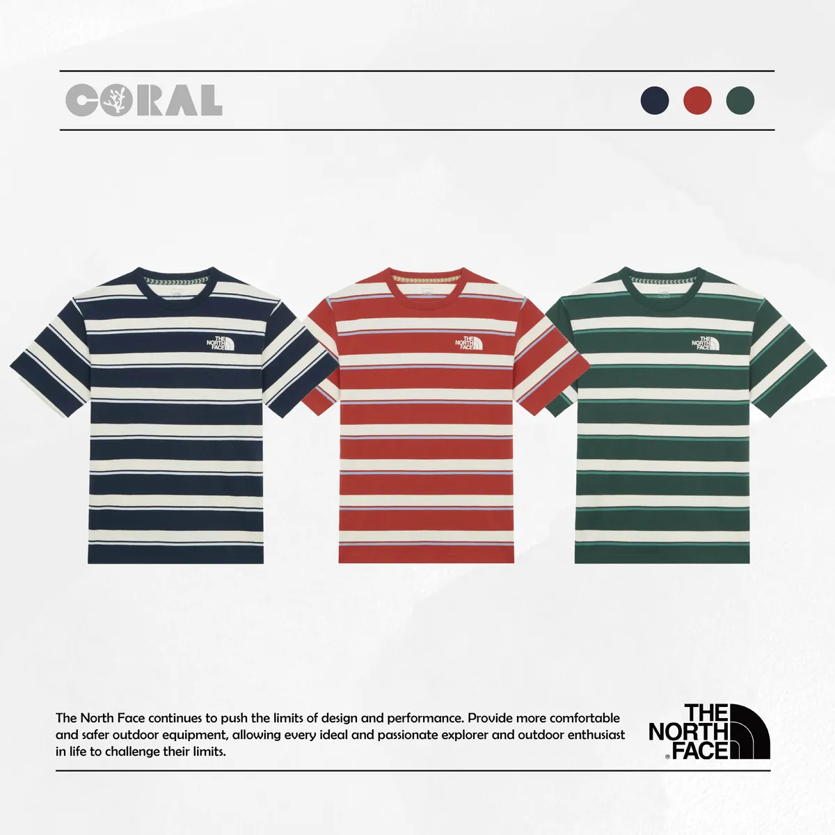 [THE NORTH FACE] DURO S/S R/TEE★NT7UR27 DURO STRIPE S/S R/TEE - 노스페이스