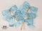 BW015水藍色絲綢緞面蝴蝶結(BW015-Aqua blue silk satin bow)