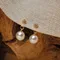 【預購】正韓 兩用式鑽石貼耳珍珠耳環