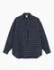 【22FW】 ADD 羊毛格紋長袖襯衫 (深藍)