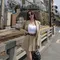 ✈赴約羅浮宮-韓國西裝外套(有墊肩)+韓國高腰百摺褲裙(不含腰帶)