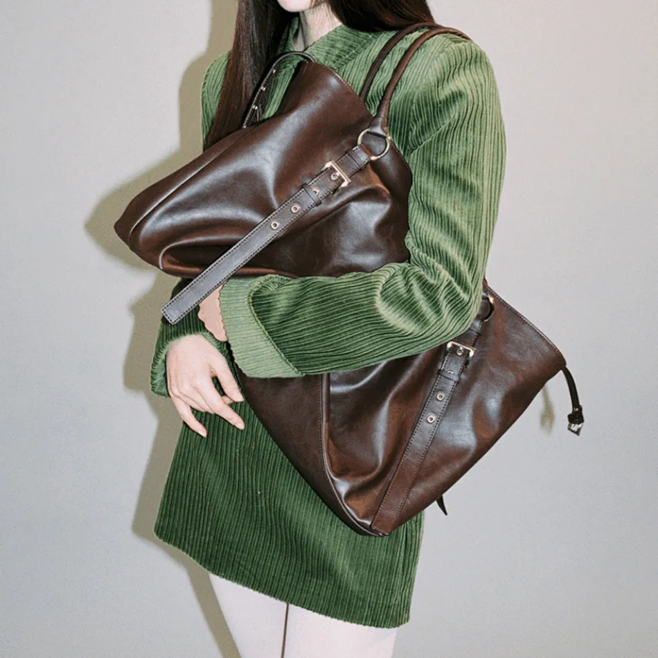 韓國設計師品牌Yeomim－trapez bag (choco brown)