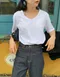LINENNE－essential U neck tee (3color)