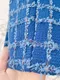 重工格紋繡線抽鬚設計 小香風外套_(2色:藍)