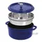 Staub 圓型鑄鐵鍋 含蒸籠  5L 26cm 藍 #40510-604