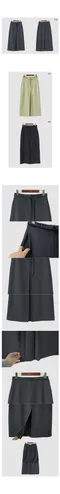 어리틀빗A little b－grate long skirt (3color)：壓褶H剪裁西裝長裙
