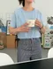 LINENNE－gelato crop knit (3color)：柔軟捲邊短袖針織衫