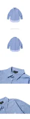 【23FW】Wooalong 直紋漸層長袖襯衫(藍)