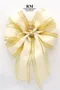 米黃色素面金邊蝴蝶結(W144-7/Creamy Yellow Solid with Gold Trim Butterfly Bow) ｜手作｜布置｜米色｜緞帶用途