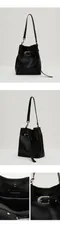 韓國設計師品牌Yeomim－farrier bucket bag (black) 霧面黑色