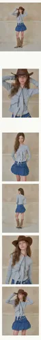 RONRON－KNOT BUSTIER RIBBON LONG SLEEVE T SHIRT