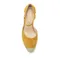 IVORY 麂皮草編楔型涼鞋-黃色