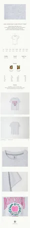 RONRON－ROSY CHEEKS HEART LAUREL BASIC FIT T SHIRT：2color