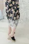 睫毛蕾絲花朵拼接假兩件洋裝