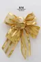 金色條紋蝴蝶結 (W253/Golden Stripe Butterfly Bow) ｜手作｜布置｜聖誕｜緞帶用途
