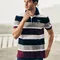 男絲光棉時尚寬條紋POLO衫(兩色)C22121A02