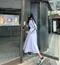 【預購】正韓 雙線運動風半拉鍊修身連身裙