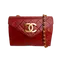 CHANEL Vintage | 紅色金釦外縫大LOGO信封包 斜背包