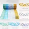 藍格紋金蔥雪紗織帶38mm(Blue plaid Glitter snow yarn webbing 38mm)