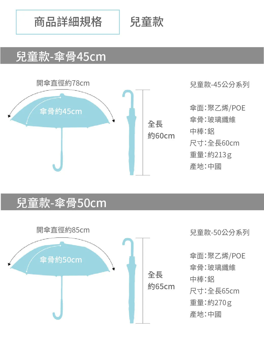 Caetla環保兒童透明傘 純真黃色