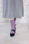 可愛小動物 純棉中筒襪＿（4色：黑色/紫色/卡其/洋裝貓咪）