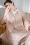浪漫扶桑蕾絲刺繡純羊絨Cashmere圍巾-乾燥玫瑰粉 (蕾絲花色:粉色 )