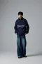 NIHOW made｜草寫LOGO半拉鍊大學TEE(藍)