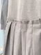 灰色細柔針織 拼接抽繩圓裙洋裝