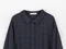 LINENNE品牌自訂款－smooth loose check shirt (navy)：海軍藍格紋襯衫