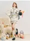 【24FW】Group Of Universe 線條格紋針織短裙(杏)