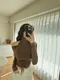 ✈洛可可序曲-韓國顯身材高領挖肩綁繩上衣