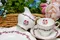 Minton - 洋紅色小花 (含 茶杯組 糖碗 牛奶壺 蛋糕盤)