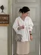 LINENNE－melia lace blouse (white)：蕾絲領邊造型襯衫/品牌自訂款
