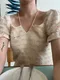 LINENNE－sweety knitting one piece (mix)：繞頸方領針織洋裝