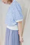 可愛小雛菊 羅紋收邊上衣＿（4色:藍）