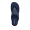 RHEE3 水鑽皮革厚底夾腳拖鞋-深藍色